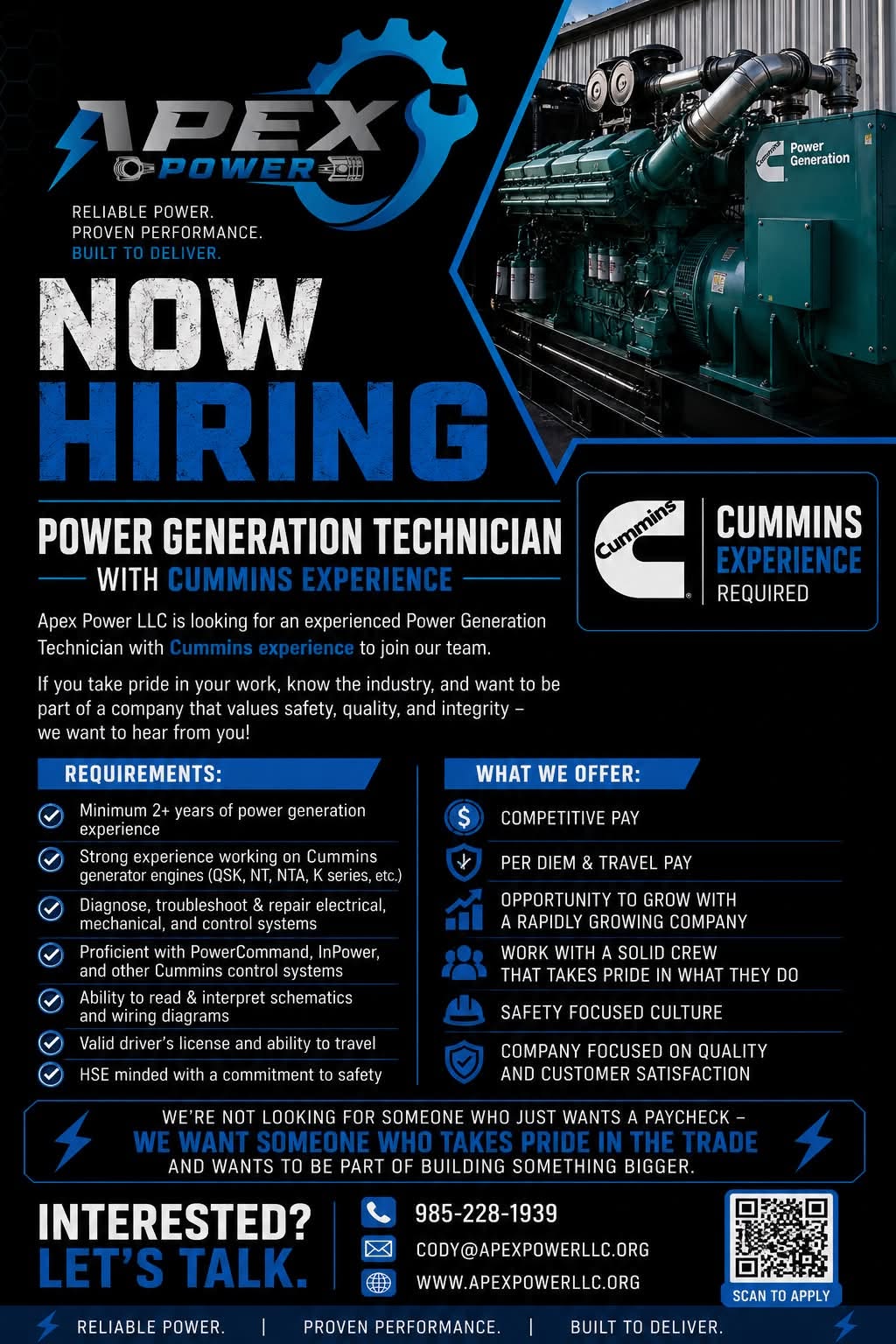 Cummins technician opening